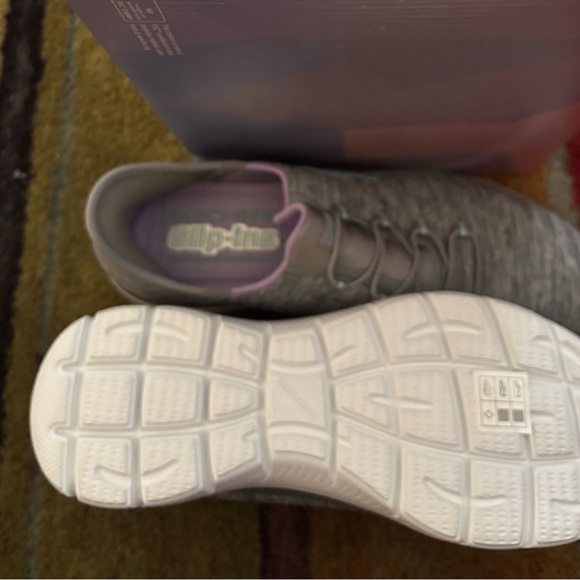 NEW! Skechers Women's Gray and Purple “Slip In” Athletic Sneakers - Picture 3 of 4